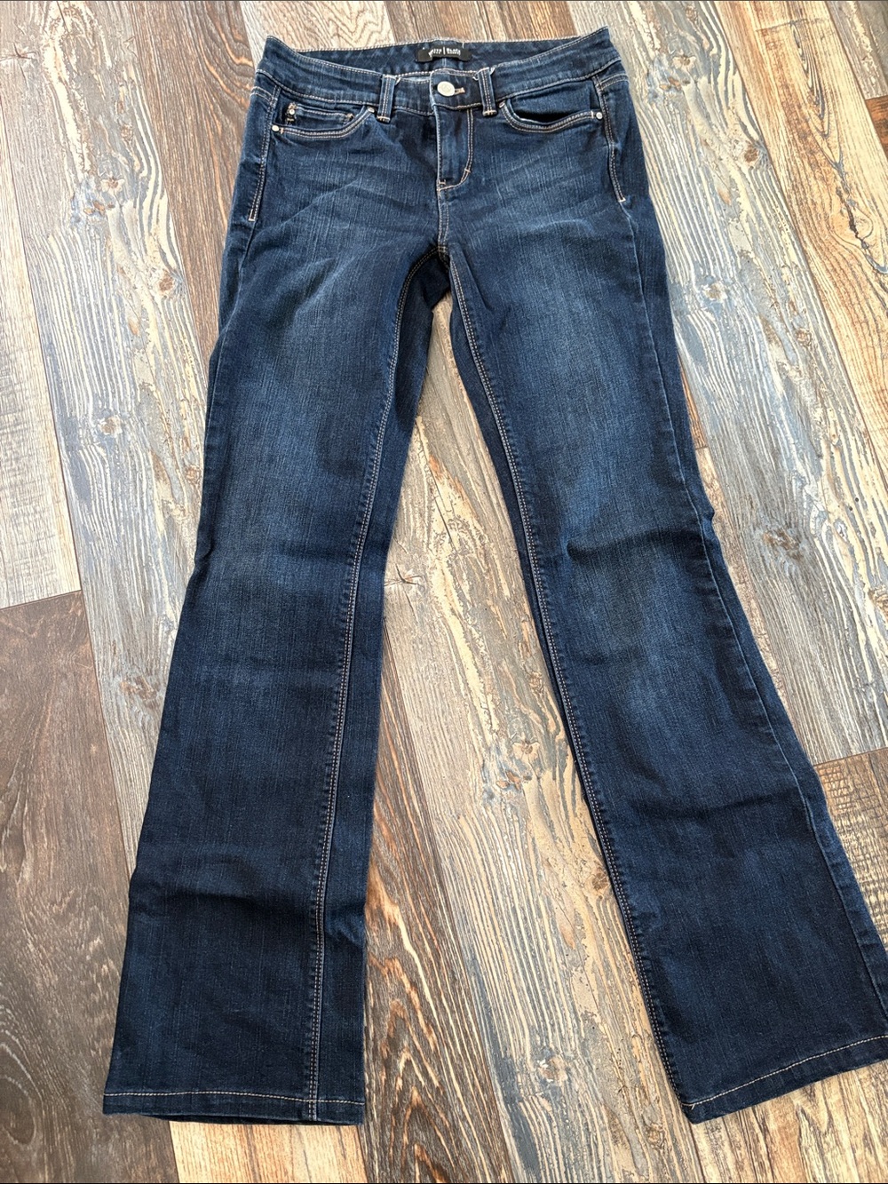 Black and white Deep Indigo Flared Jeans